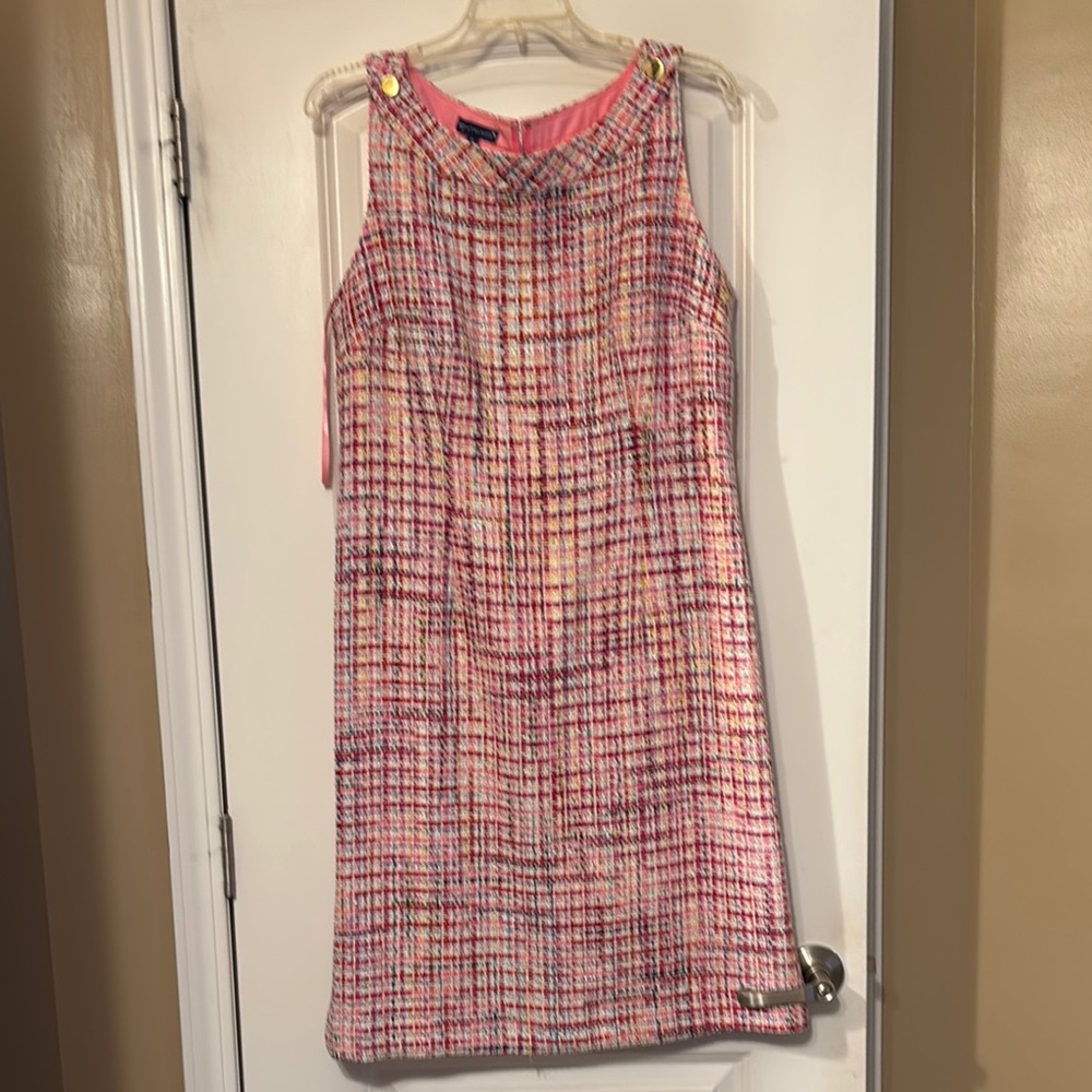 Chic Pink Plaid Women's Dress